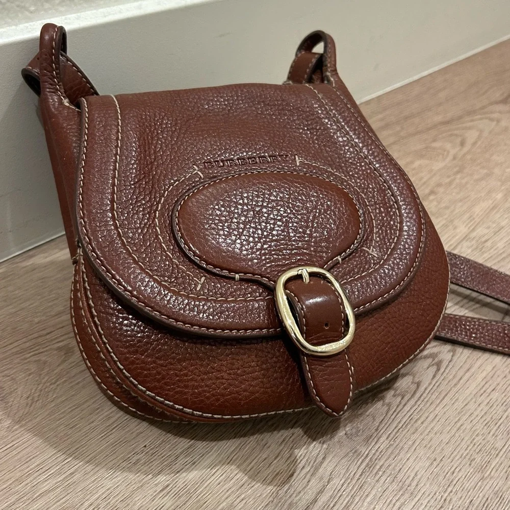 Burberry Leather Crossbody Saddle Bag Purse - Picture 6 of 16